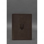 Кожаная обложка для нотариального реестра с Трезубцем темно-коричневая Crazy Horse, фото 1