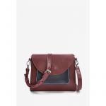 Женская кожаная сумка Liv бордово-синяя краст, фото 1