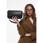 Женская кожаная сумка Nona темно-коричневая краст, фото 1