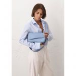 Женская кожаная сумка Nona голубой краст, фото 1