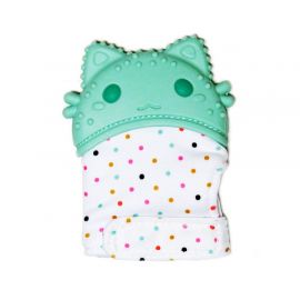 Силиконовый прорезыватель для детских зубов мятный грызунок "Котик", фото 1