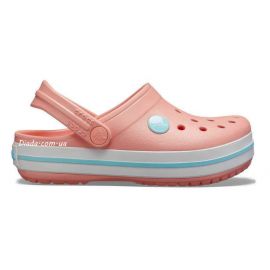 Боковий ракурс дитячих сабо Crocs Crocband Kids Melon/Ice Diada — Боковой ракурс детских сабо Crocs Crocband Kids Melon/Ice Diada