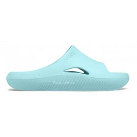 Оригинальные Crocs Mellow Slide Pure Water — бирюзовые шлепанцы, вид сбоку