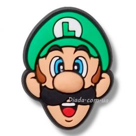 Jibbitz Super Mario Luigi – прикраса для кроксів у вигляді Луїджі з популярної гри Супер Маріо