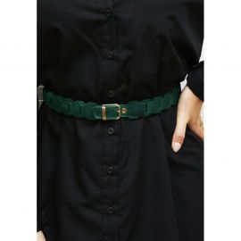 Женский кожаный бохо-ремень зеленый, фото 1