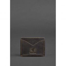 Кожаная визитница 5.0 темно-коричневый Crazy Horse, фото 1