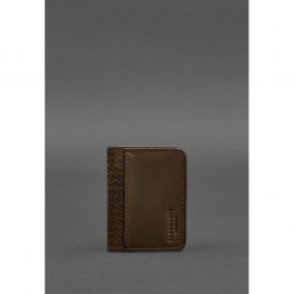 Мужская кожаная обложка для ID-паспорта и водительских прав 4.0 Карбон темно-коричневый Crazy Horse, фото 1