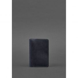 Кожаный кард-кейс (визитница) 6.0 синий Crazy Horse, фото 1