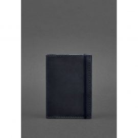 Кожаная обложка для паспорта 1.0 синяя Crazy Horse, фото 1