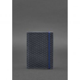 Кожаная обложка для паспорта 2.0 Карбон синяя, фото 1