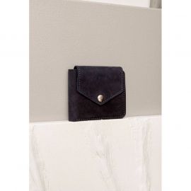 Кожаное портмоне 4.2 на кнопке синее Crazy Horse, фото 1