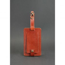 Кожаная бирка для багажа Бланк-тэг светло-коричневая, фото 1
