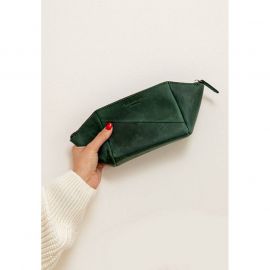 Женская кожаная косметичка 2.0 зеленая Crazy Horse, фото 1