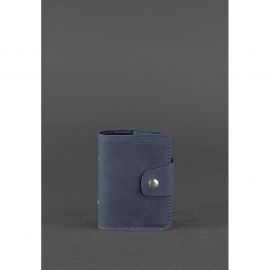 Кожаный кард-кейс 7.1 (Книжечка) синий, фото 1