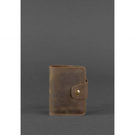 Кожаный кард-кейс 7.1 (Книжечка) темно-коричневый Crazy Horse, фото 1