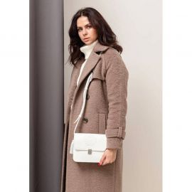 Кожаная женская бохо-сумка Лилу белая, фото 1