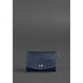 Кожаная монетница с клапаном 1.0 темно-синяя, фото 1
