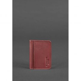 Женская кожаная обложка для ID-паспорта и водительских прав 4.0 бордовая, фото 1