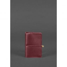 Женский кожаный кард-кейс 7.0 бордовый Краст, фото 1
