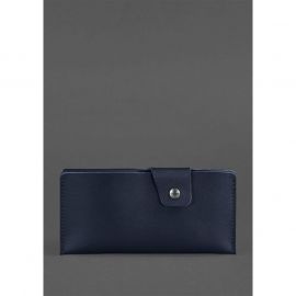 Кожаное портмоне-купюрник 8.0 темно-синее, фото 1