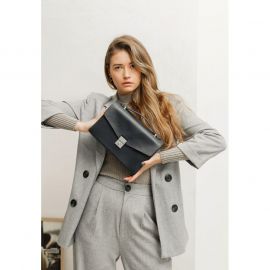 Женская кожаная сумка-кроссбоди Lola черная, фото 1