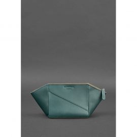 Женская кожаная косметичка 2.0 Краст зеленая, фото 1