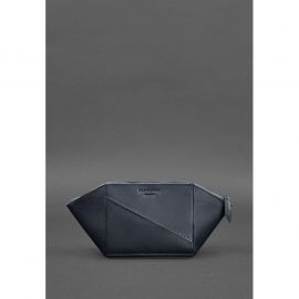 Женская кожаная косметичка 2.0 Краст темно-синяя, фото 1