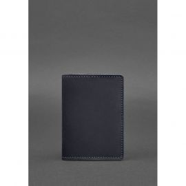 Кожаная обложка для паспорта и военного билета 1.3 синяя Crazy Horse, фото 1