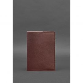 Кожаная обложка для блокнота 6.0 (софт-бук) Бордовая Краст, фото 1