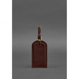 Кожаная бирка для багажа 2.0 Бордовая Краст, фото 1