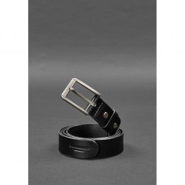 Мужской кожаный узкий ремень 30 мм Черный, фото 1