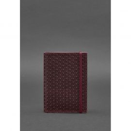 Кожаная обложка для паспорта 2.0 бордовая Карбон, фото 1