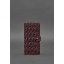 Кожаное портмоне 7.0 Карбон Бордовый, фото 1