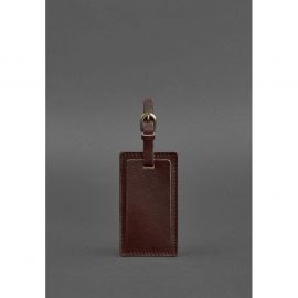 Кожаная бирка для багажа 3.0 Бордовая Краст, фото 1