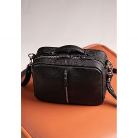 Женская кожаная сумка Avenue черная флотар, фото 1