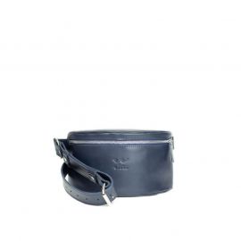 Кожаная поясная сумка синяя, фото 1