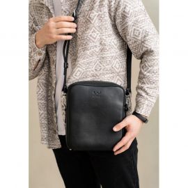 Кожаная сумка Challenger S черная, фото 1