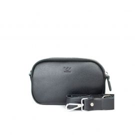 Кожаная сумка поясная/кроссбоди Holly черная сафьян, фото 1