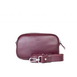 Женская кожаная сумка поясная/кроссбоди Holly бордовая, фото 1
