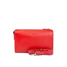 Женский кожаный млатч красный, фото 1