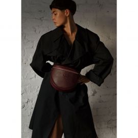 Кожаная сумка поясная-кроссбоди Vacation бордовая флотар, фото 1