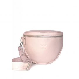 Кожаная сумка поясная-кроссбоди Vacation пудровая флотар, фото 1