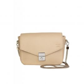 Женская кожаная сумочка Yoko бежевая флотар, фото 1