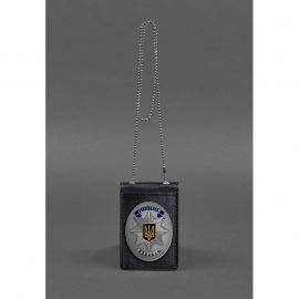 Кожаная обложка на цепочке для удостоверения и жетона, фото 1