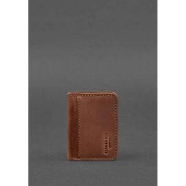 Кожаная обложка для ID-паспорта и водительских прав 4.1 светло-коричневая Crazy Horse с гербом, фото 1