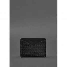 Кожаная визитница 5.0 черная Crazy Horse Карбон, фото 1