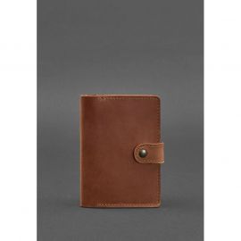 Кожаная обложка для паспорта 3.0 светло-коричневая Crazy Horse, фото 1