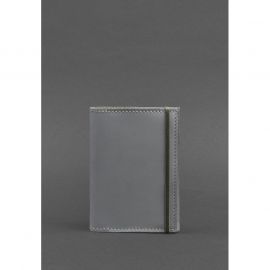 Кожаная обложка для паспорта 1.0 серая, фото 1