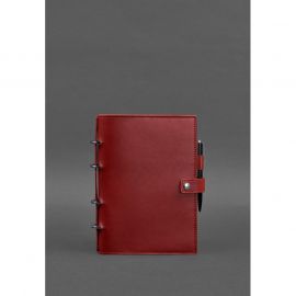 Кожаный блокнот с датированным блоком (Софт-бук) 9.1 красный, фото 1