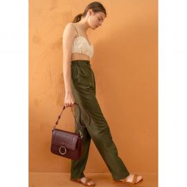 Женская кожаная сумка Jessie бордовая, фото 1